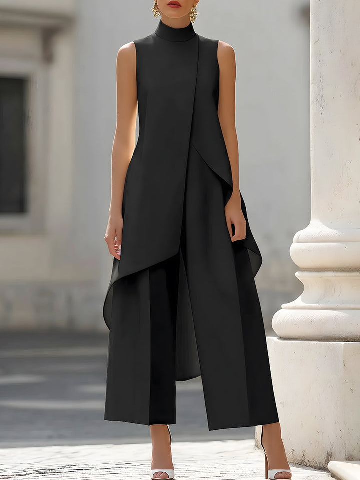 Everly - Elegante Completo a Due Pezzi con Pantaloni Larghi