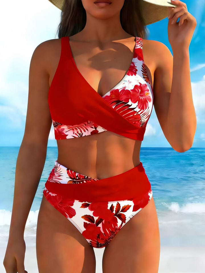 Set Bikini Sexy da Donna con Stampa Floreale Tropicale