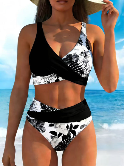 Set Bikini Sexy da Donna con Stampa Floreale Tropicale