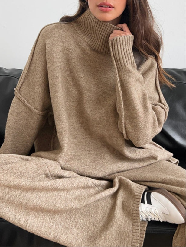 Set di maglione spesso a collo alto e casual