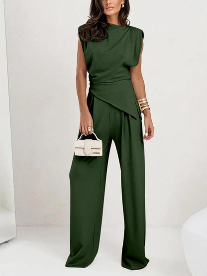 Set casual a due pezzi senza maniche irregolare