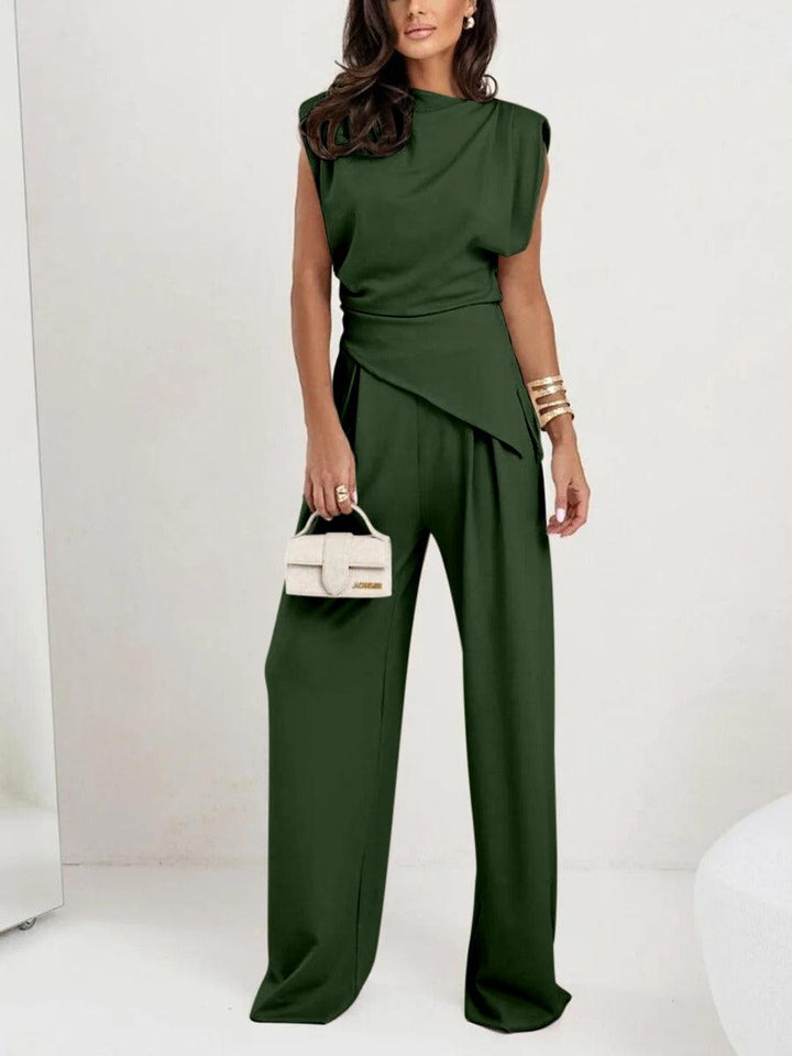 Set casual a due pezzi senza maniche irregolare