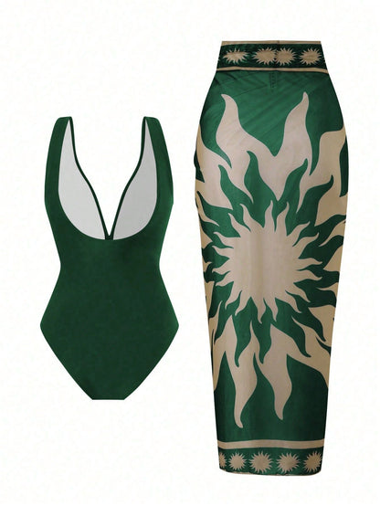 Costume da bagno sexy profondo V vintage francese