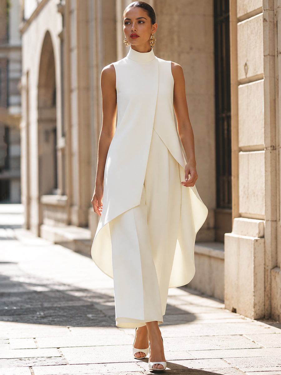 Everly - Elegante Completo a Due Pezzi con Pantaloni Larghi