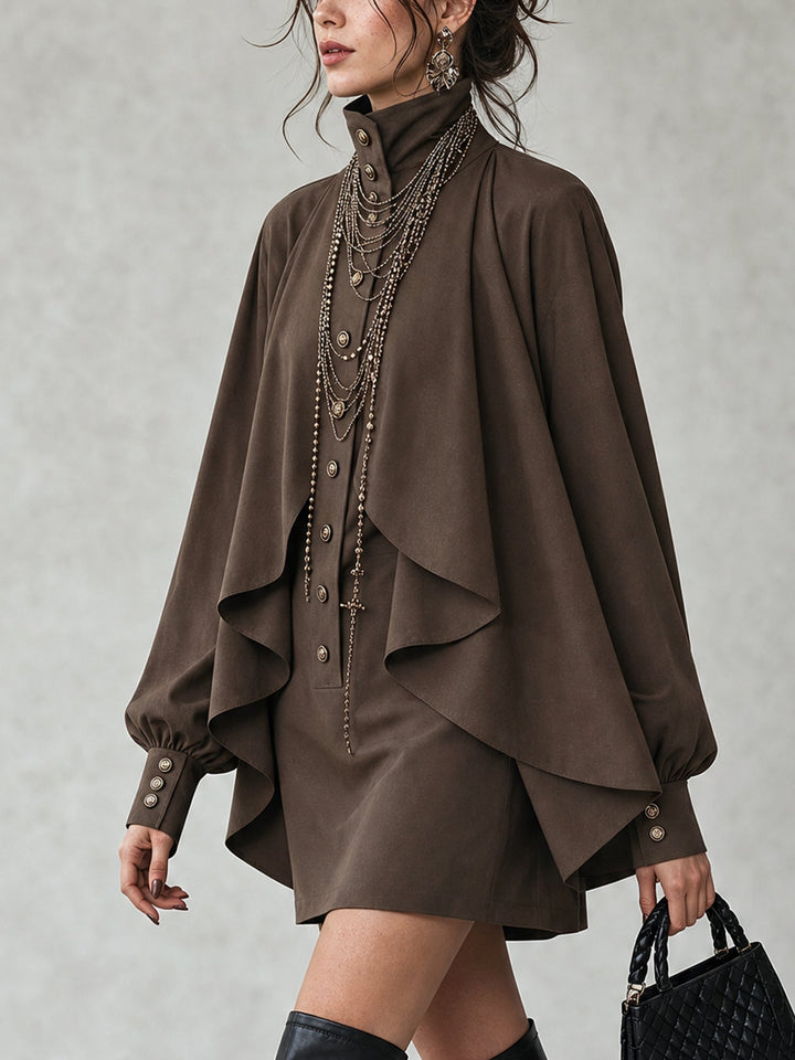 Ophelia | Mini Abito con Cappotto a Collo Alto