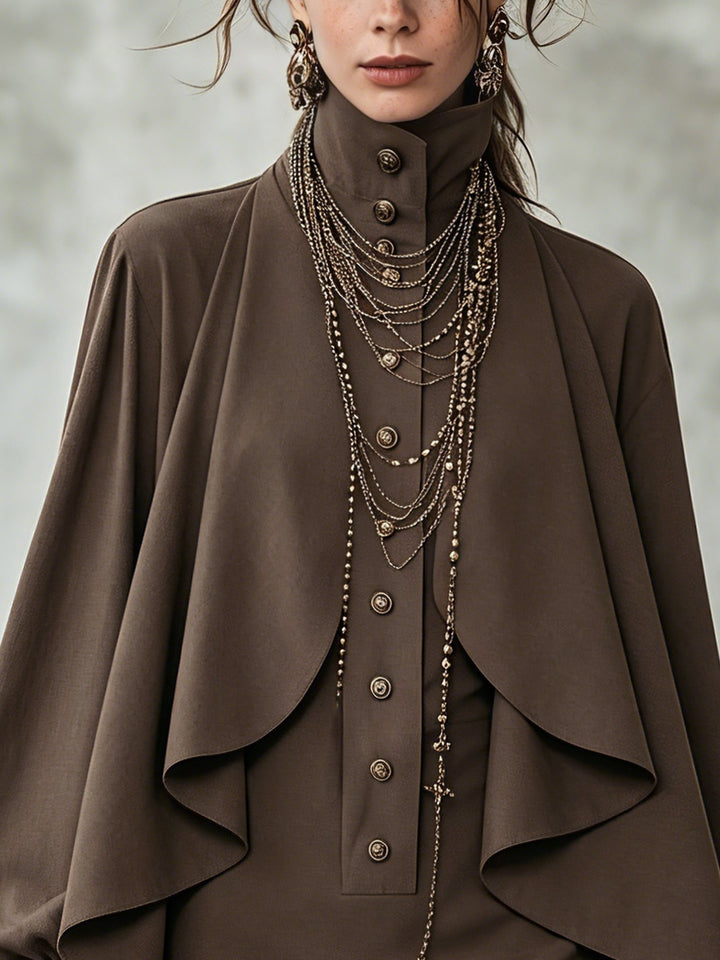 Ophelia | Mini Abito con Cappotto a Collo Alto