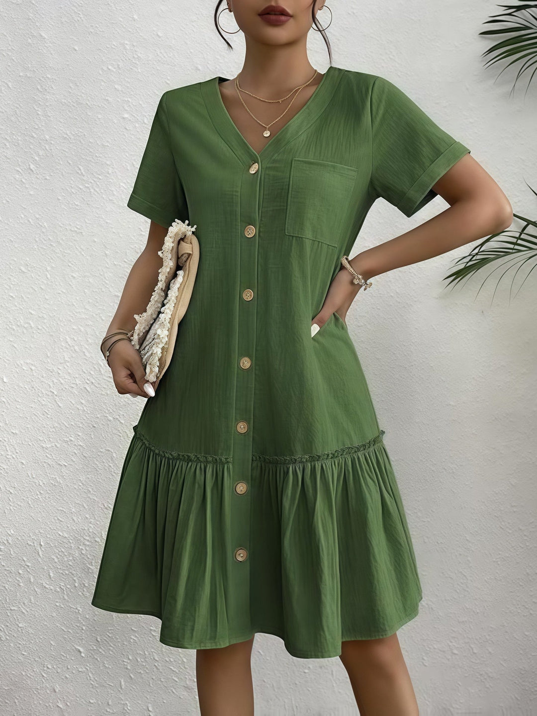 Abito Donna Loose-Fit a Un Bottone