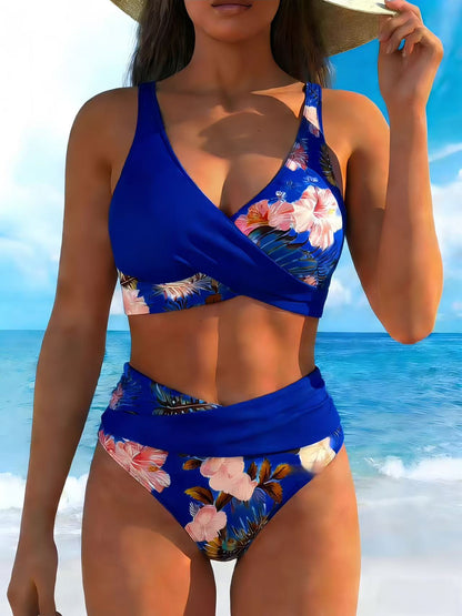 Set Bikini Sexy da Donna con Stampa Floreale Tropicale