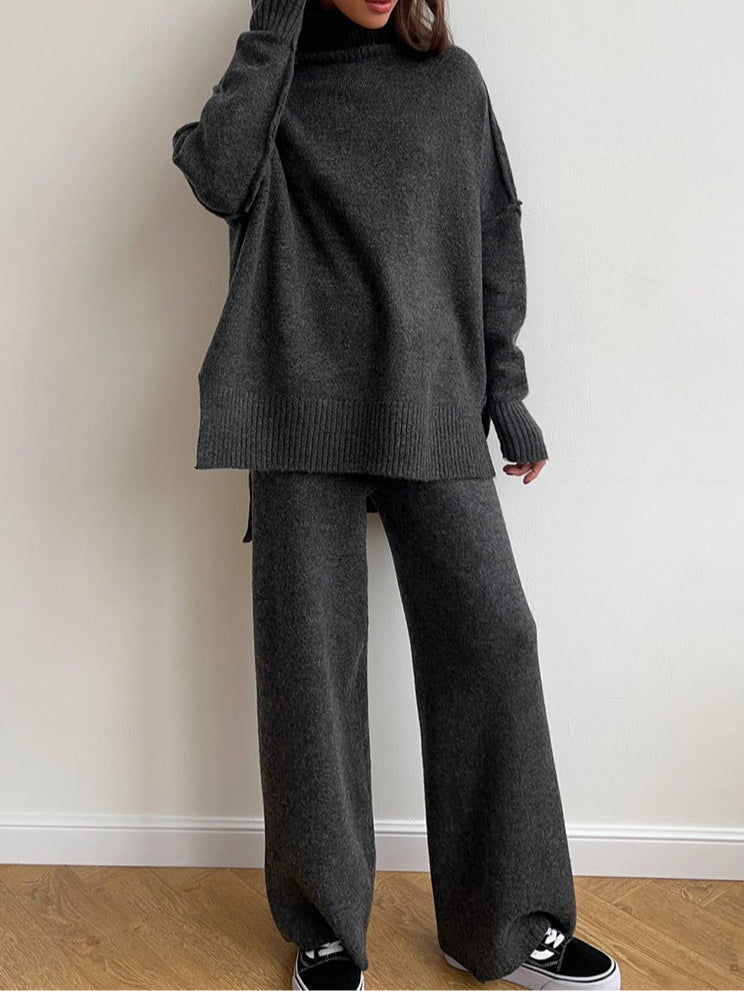 Set di maglione spesso a collo alto e casual