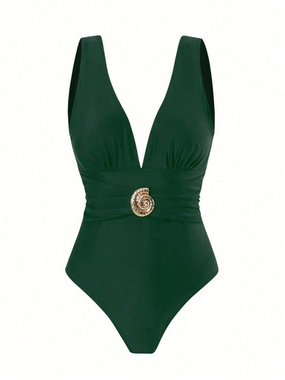 Costume da bagno sexy profondo V vintage francese