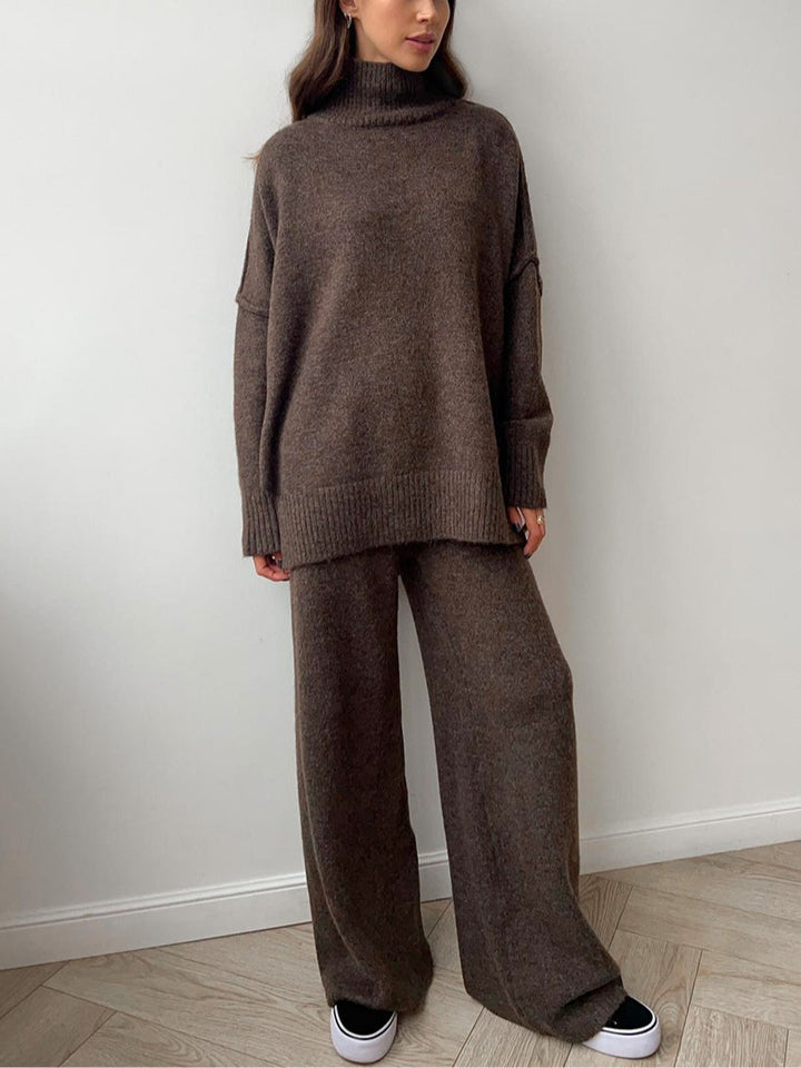 Set di maglione spesso a collo alto e casual