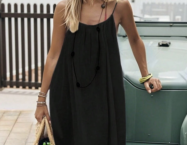 Abito Mini Slip in Seta Ghiacciata a Colore Pieno con Arricciature e Schiena Scoperta