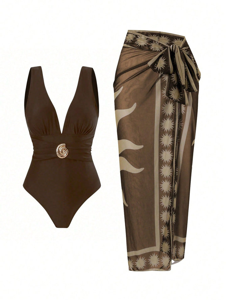 Costume da bagno sexy profondo V vintage francese