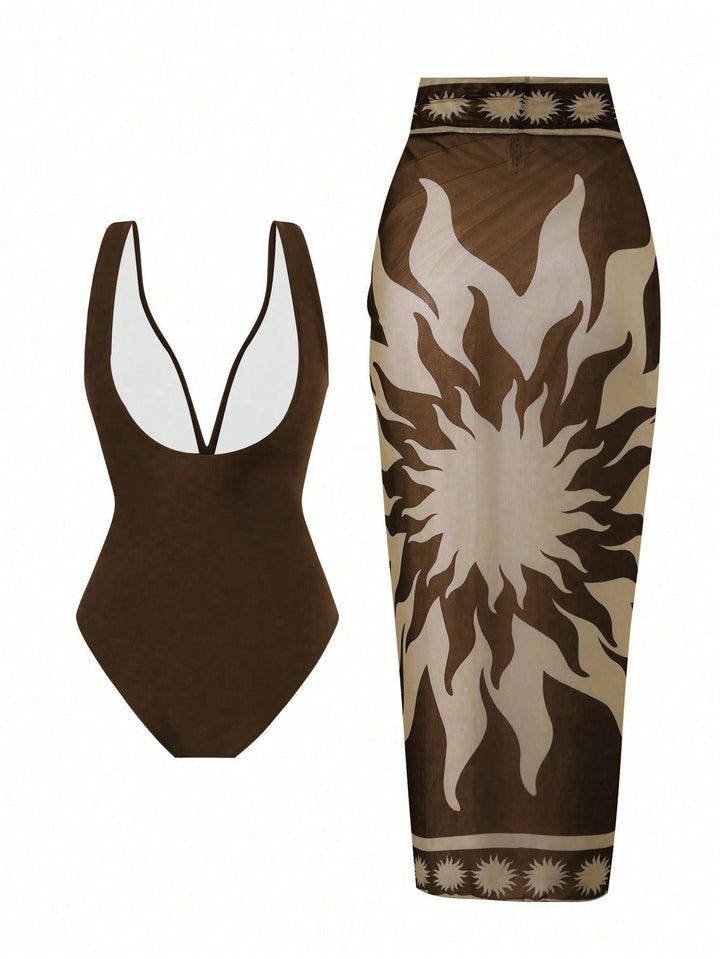 Costume da bagno sexy profondo V vintage francese