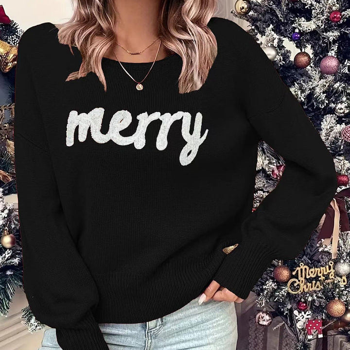 Maglione a maniche lunghe con collo rotondo di Natale