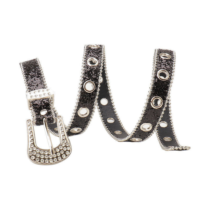 Cintura da donna con fibbia in strass alla moda e unica
