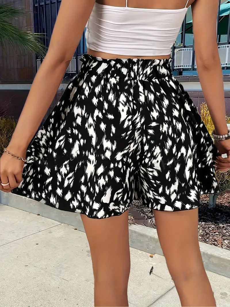 Shorts a gamba larga con coulisse stampati — Elegante e alla moda per le vacanze in spiaggia