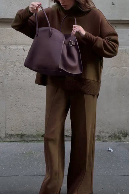 Felpa a Maniche Lunghe con Pantaloni Casual a Tasche Set di Due Pezzi