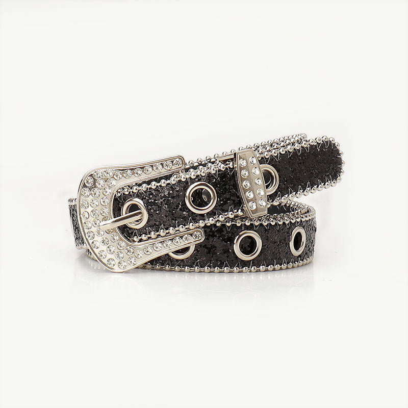 Cintura da donna con fibbia in strass alla moda e unica
