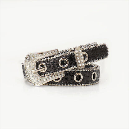 Cintura da donna con fibbia in strass alla moda e unica