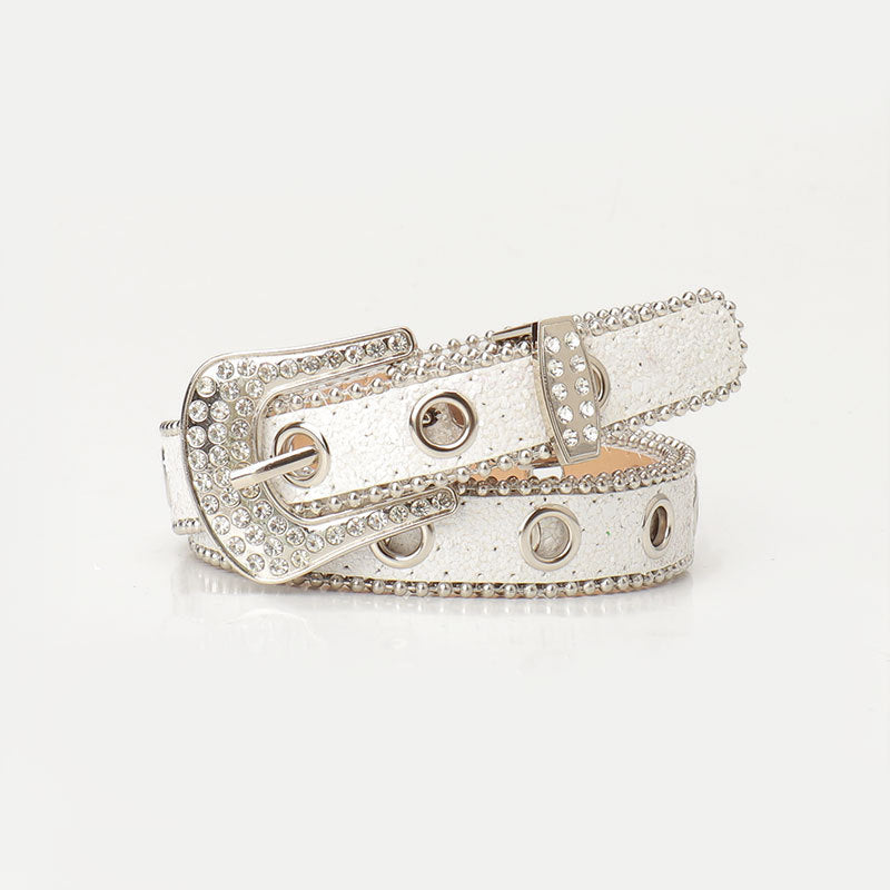 Cintura da donna con fibbia in strass alla moda e unica