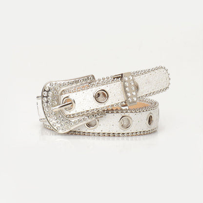 Cintura da donna con fibbia in strass alla moda e unica