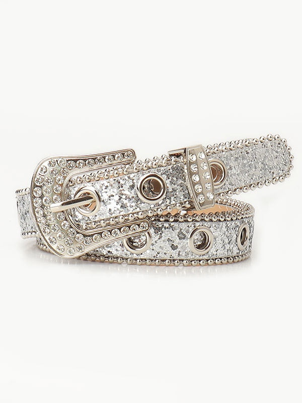 Cintura da donna con fibbia in strass alla moda e unica