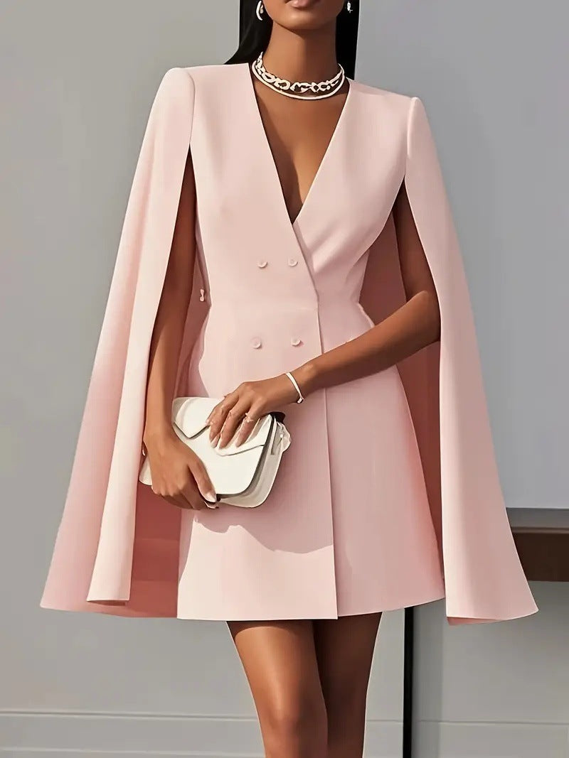 Abito da donna a cappotto doppiopetto in stile commuter di colore solido