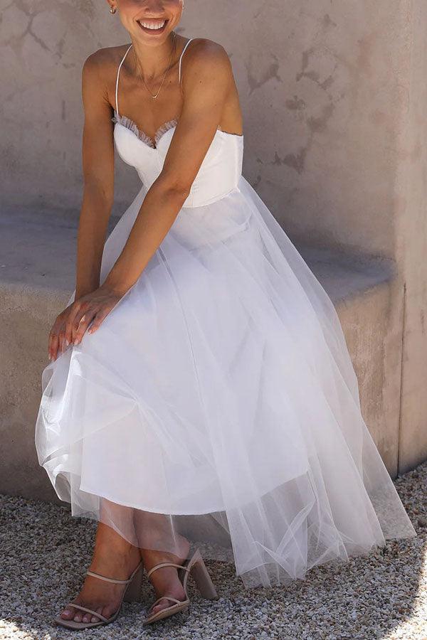 Abito Maxi da Festa con Bretelle in Chiffon per Principessa Moderna