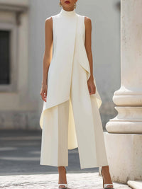 Everly - Elegante Completo a Due Pezzi con Pantaloni Larghi