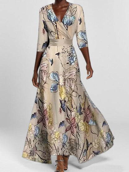 Abito Maxi Elegante a Maniche Medie