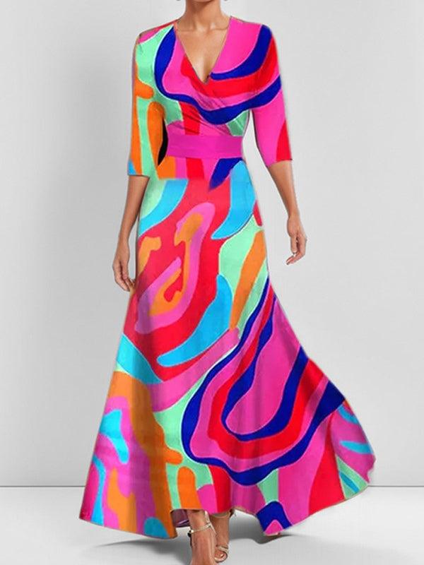 Abito Maxi Elegante a Manica Media