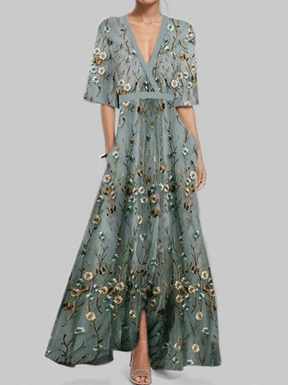 Abito Maxi Elegante a Maniche Medie