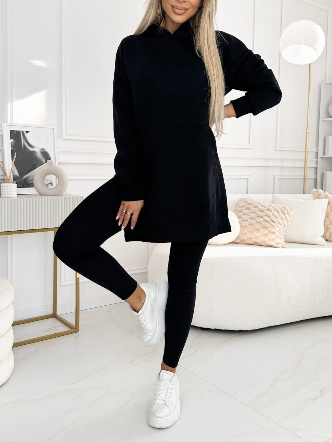 Set di Felpa a Collo Alto e Leggings Foderati