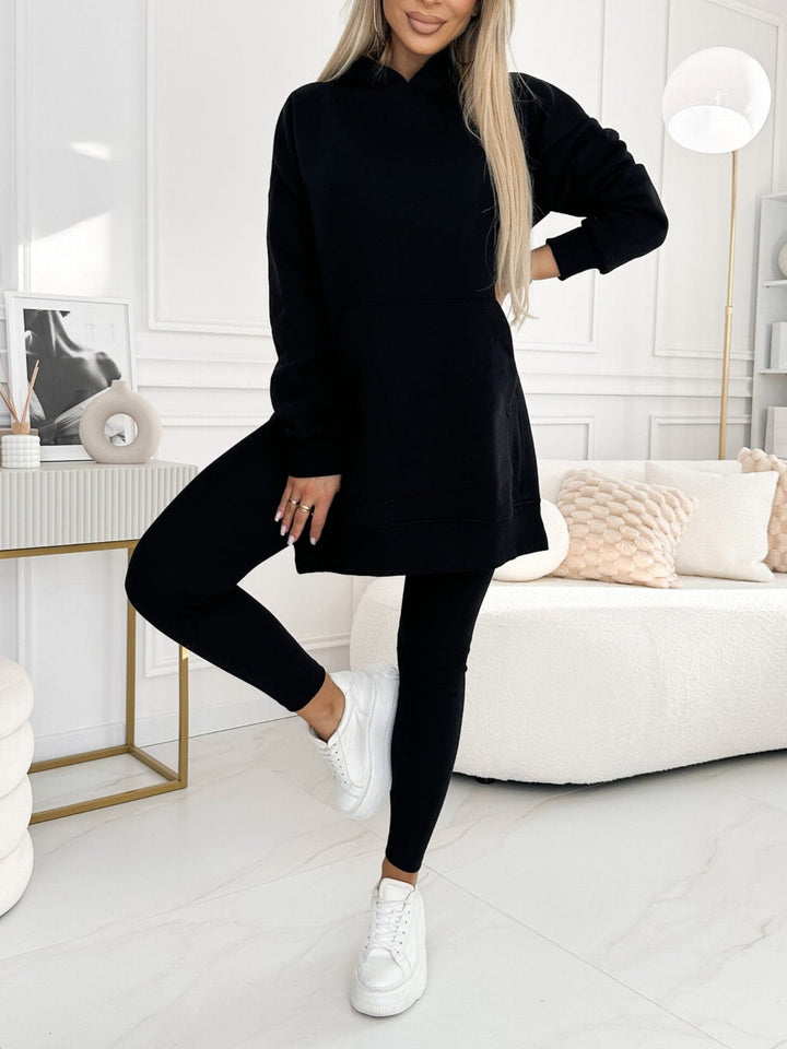Set di Felpa a Collo Alto e Leggings Foderati
