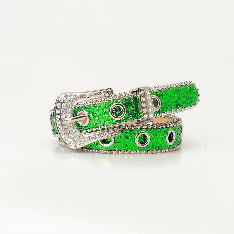 Cintura da donna con fibbia in strass alla moda e unica