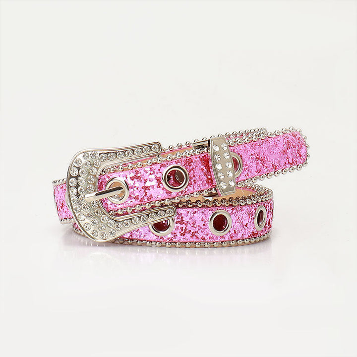 Cintura da donna con fibbia in strass alla moda e unica