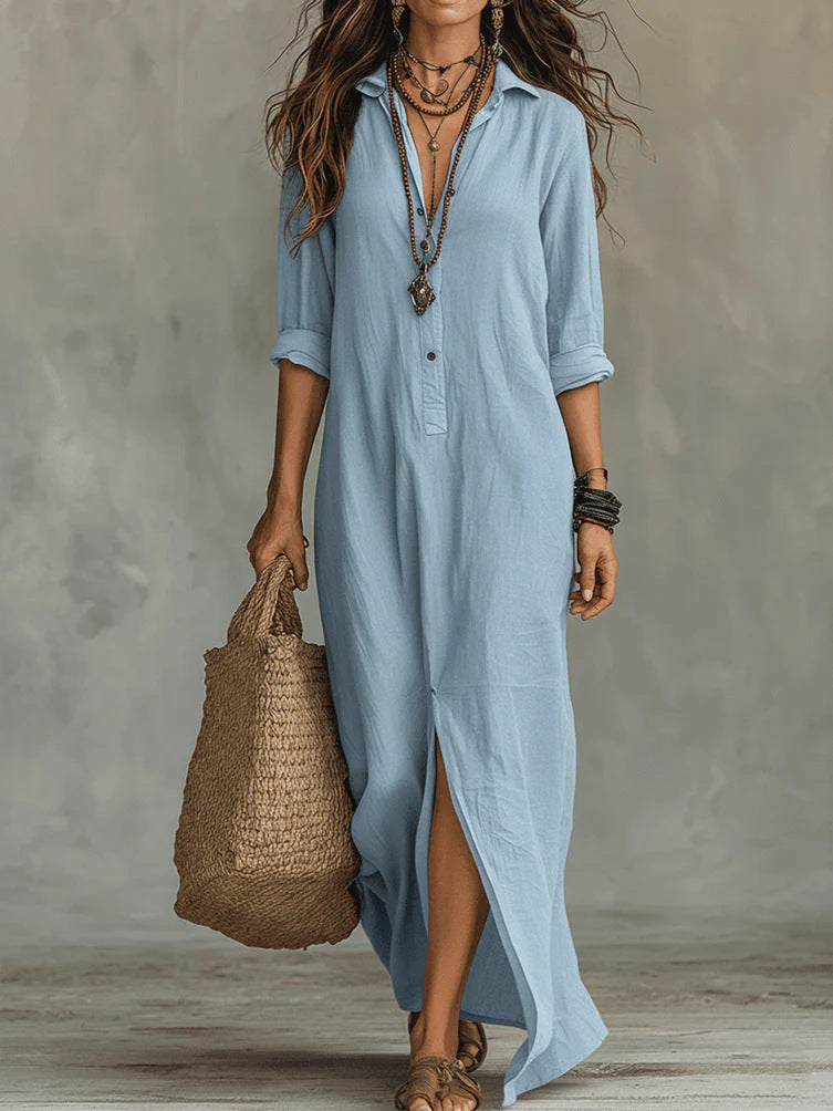 WILLOW | Abito Maxi Semplice con Silhouette Flattering per un Uso Quotidiano Versatile