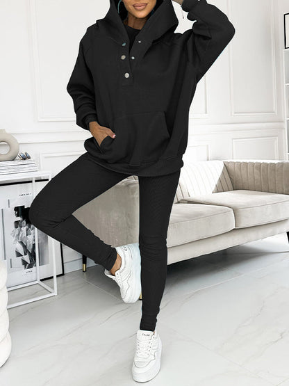 Set di Felpa Comoda e Casual in Tre Pezzi