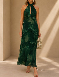 Aitana Vestito Maxi Halter con Volant