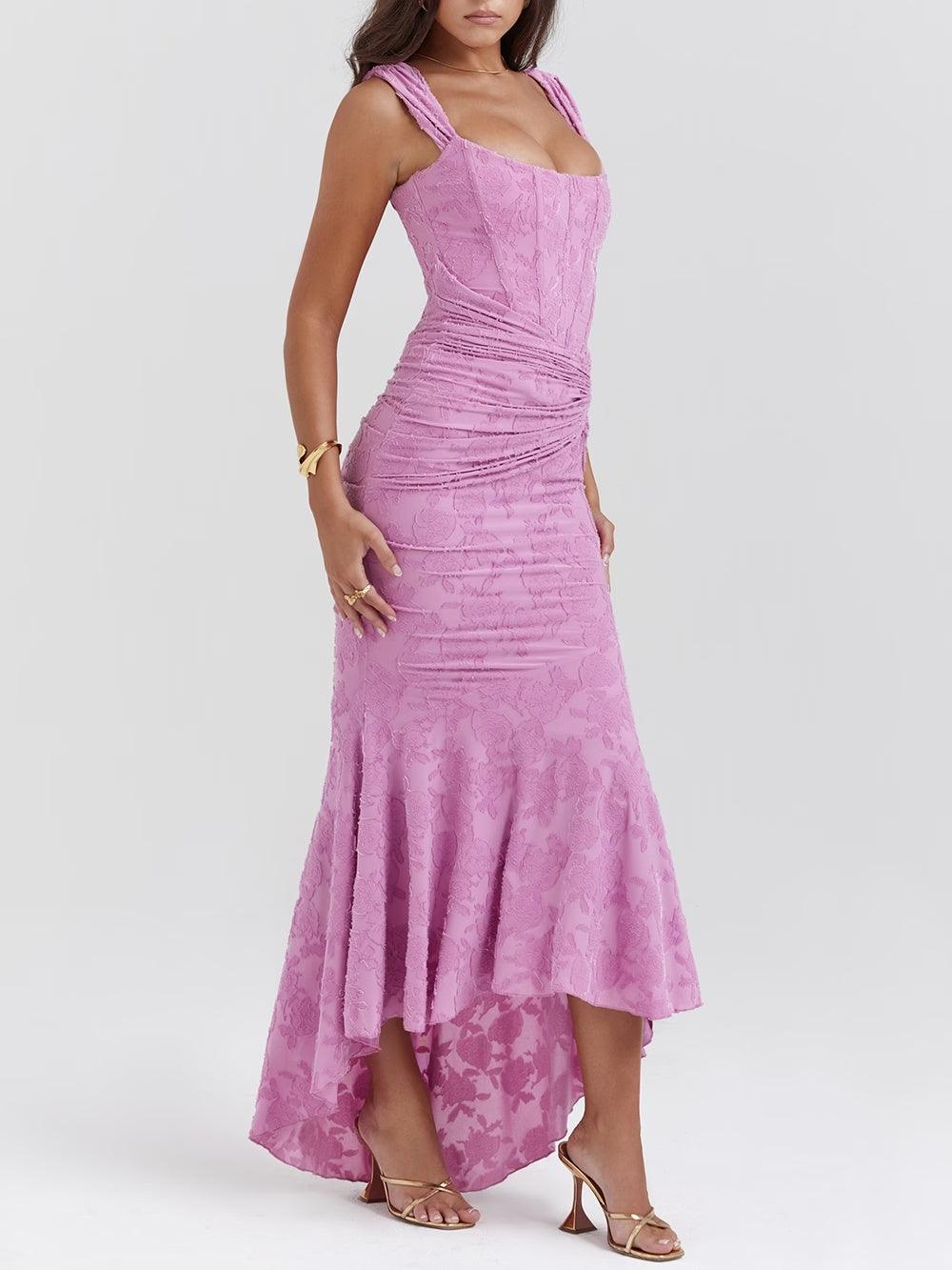 Abito maxi floreale blu