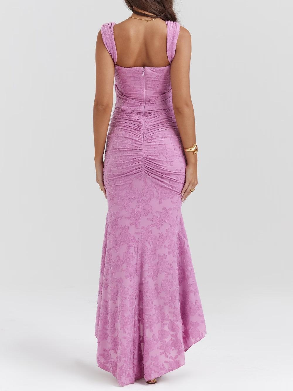 Abito maxi floreale blu