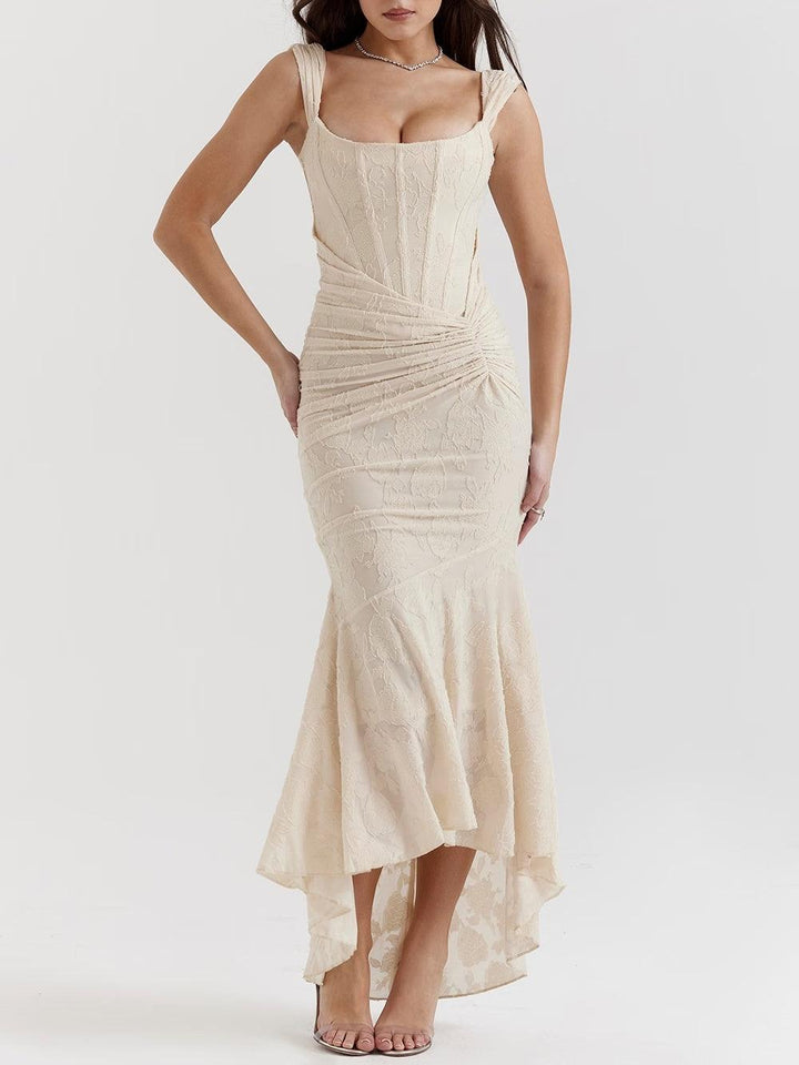 Abito maxi floreale blu