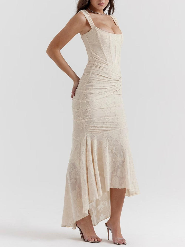 Abito maxi floreale blu