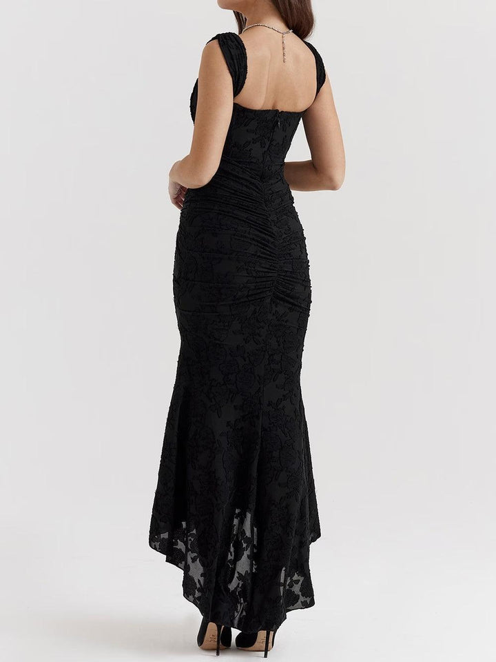 Abito maxi floreale blu
