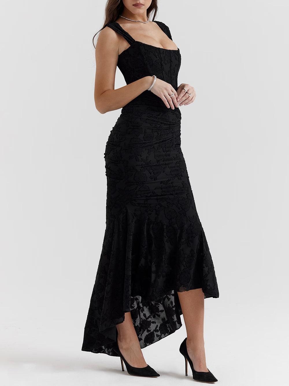 Abito maxi floreale blu