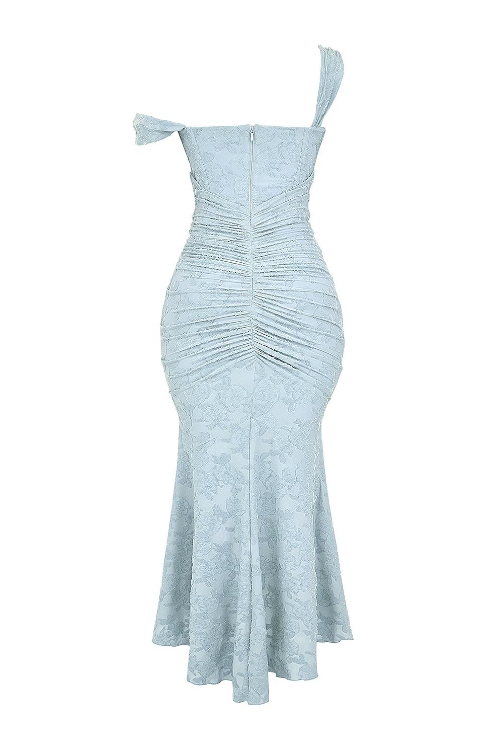 Abito maxi floreale blu