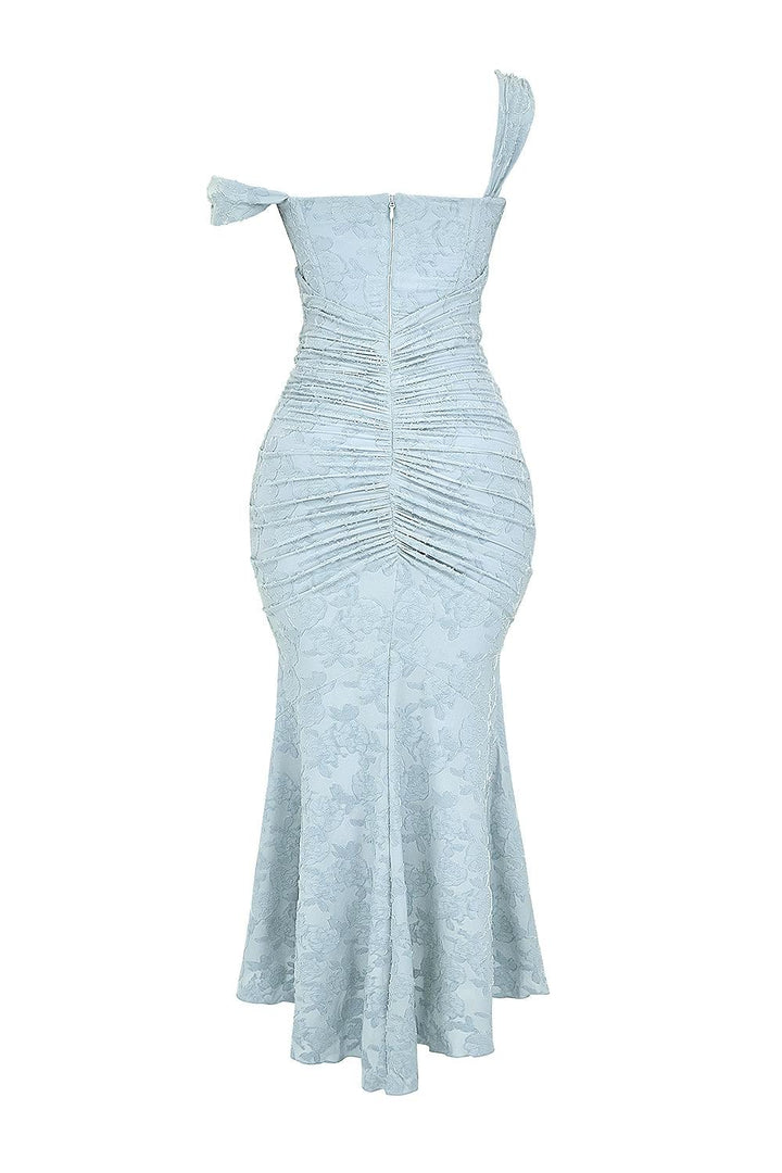 Abito maxi floreale blu