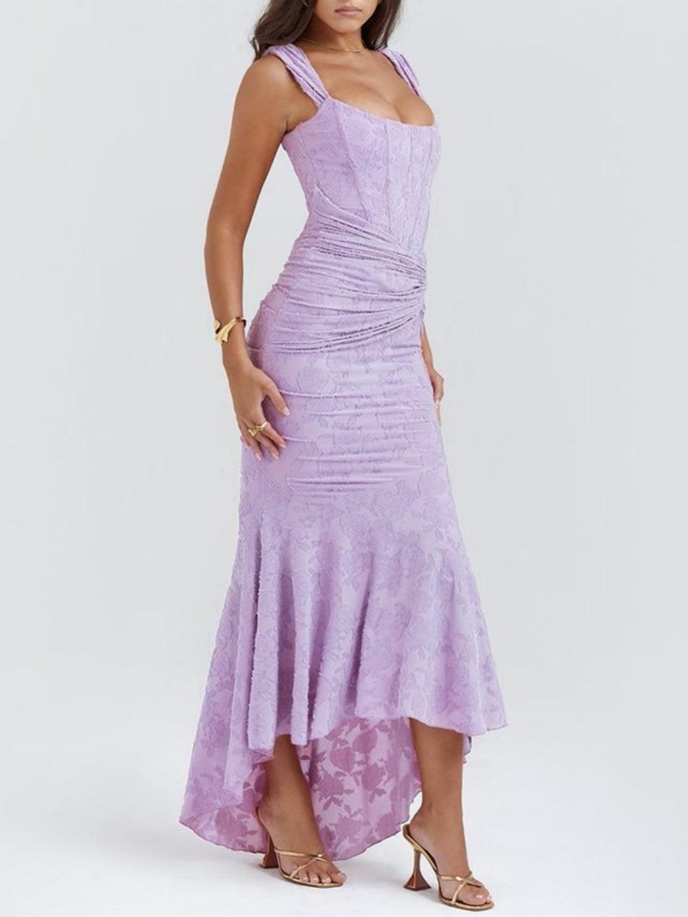 Abito maxi floreale blu