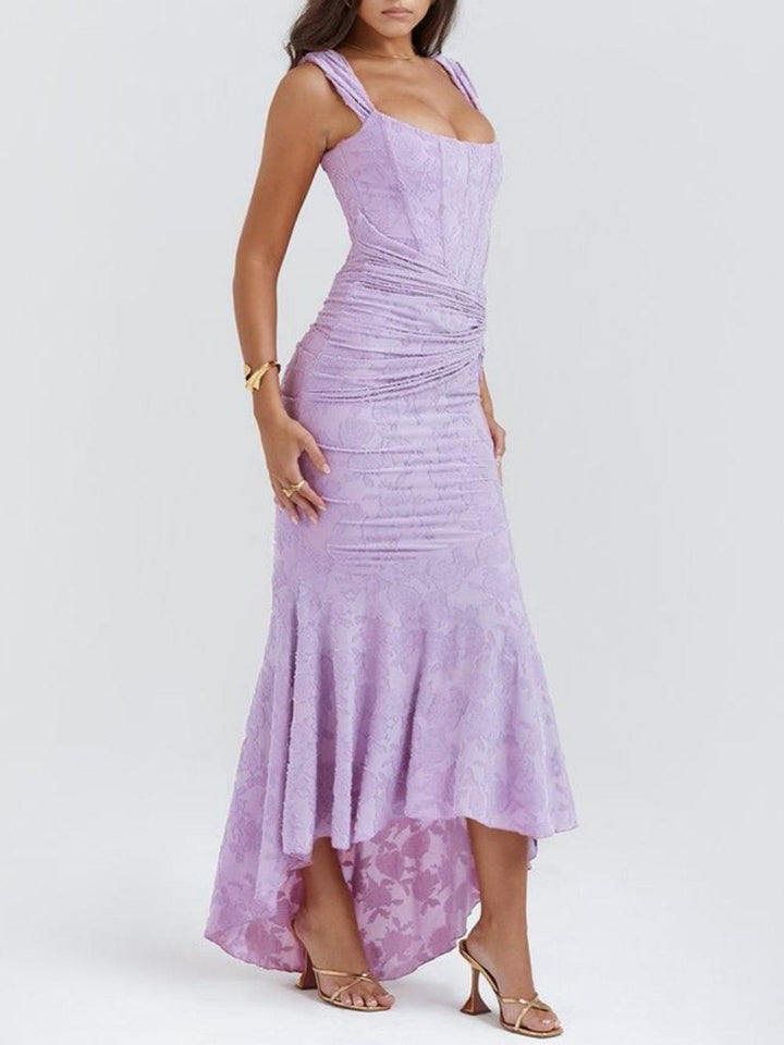 Abito maxi floreale blu